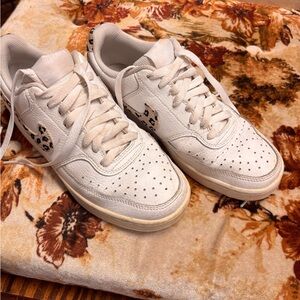 Nike Low-Top Sneakers with Leopard Swoosh Accent